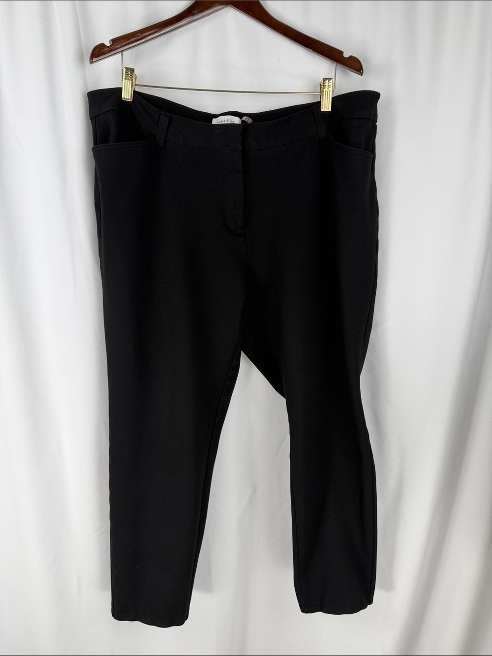 Calvin Klein Black Cropped Stretch Ankle Pants